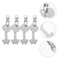 thumbnail image 1 of ROSENICE 4Pcs Zinc Alloy Shopping Trolley Token Keyring Silver Unusual Shape for Supermarket Trolleys, 1 of 8