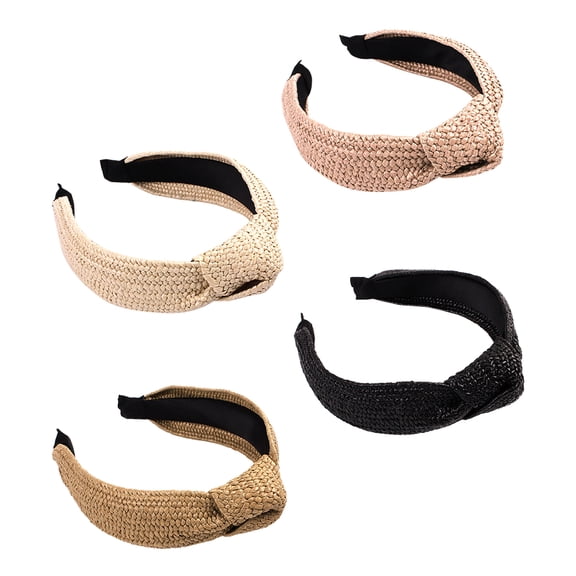 ROSENICE 4Set Knotted Headbands for Women in Beige Suitable for Photoshoots and Entertainment