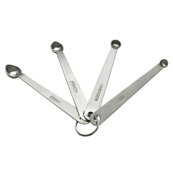 ROSENICE 4Set Stainless Steel Measuring Spoons Teaspoons Spice for Home Use Cookers Bakers