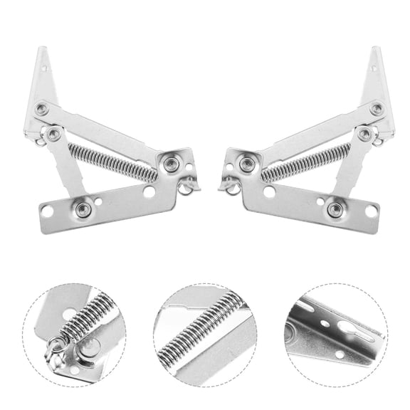 ROSENICE 4Set Steel Sofa Movement Hinges for Couch Joint and Storage Bed Applications Silver 4.52x4.52in