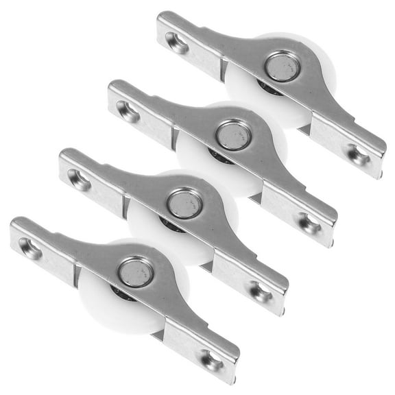 ROSENICE 4pcs Double Convex Sliding Door Roller Wardrobe Door Pulley Cabinet Door Wheel