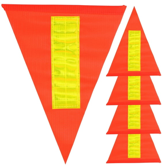 ROSENICE Lightweight Safety Flag Red 5Pcs 11X8In