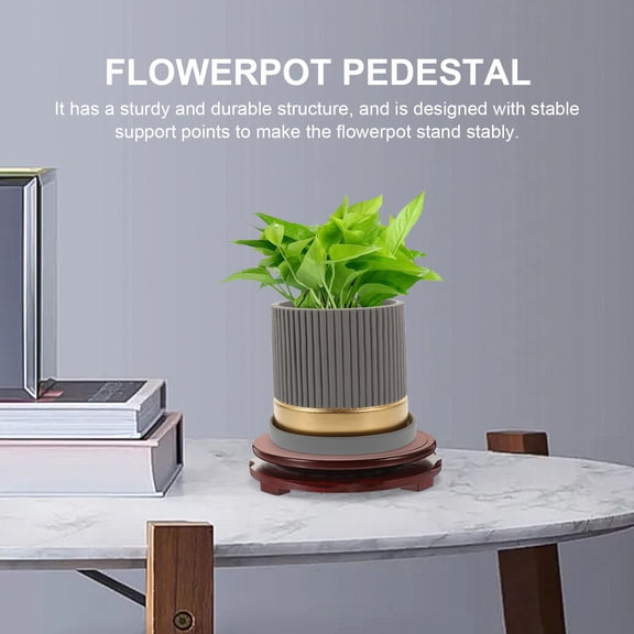 ROSENICE 50Pack Black Plastic Planter Base with Rotation Feature for Home Decor 7.1x7.1x1.4in