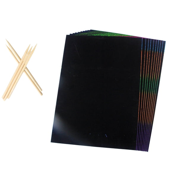 ROSENICE 55Pcs Scratch for Diy Activity Craft Projects and Wood Grain Stylus