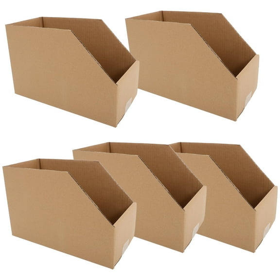 ROSENICE 5Pack Cardboard Packing Boxes Rectangular Topper Opening for Home and Office