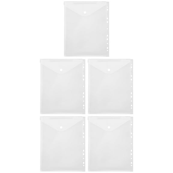 ROSENICE 5Pcs Plastic Document Sleeve File Storage Bags for Photos and Document Protection