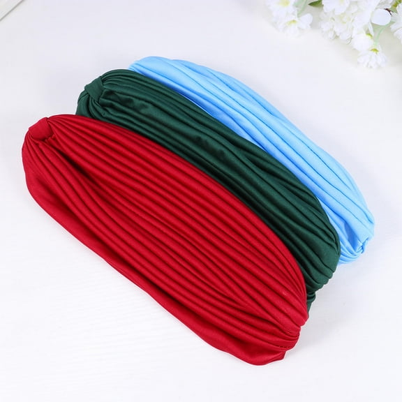 ROSENICE 5Set Women's Braided Turban Hats Assorted Color Chemo Caps Comfortable for Scalps