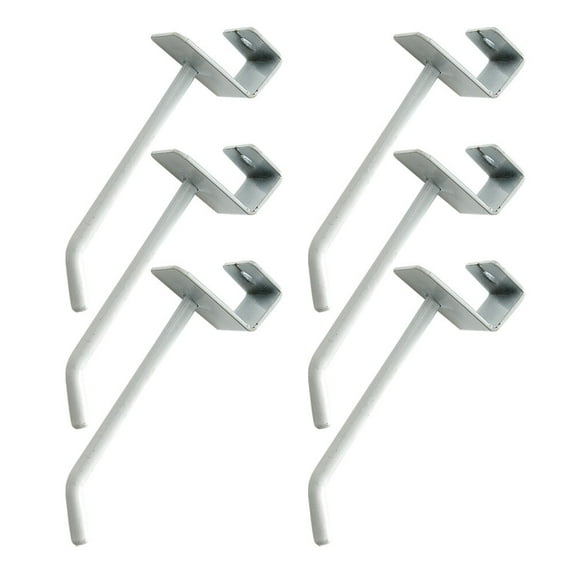ROSENICE  6 PCS Supermarket Shelf Hooks Square Tube Wall Display White