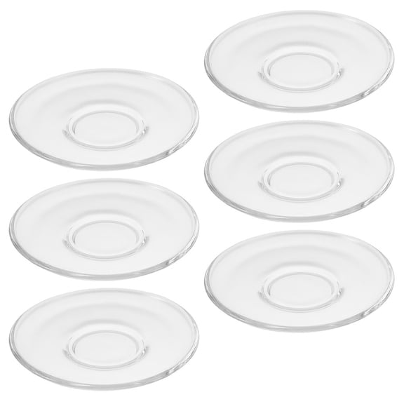 ROSENICE Glass Coaster Transparent Home Decor 6Pcs 3.5X3.5X0.6In