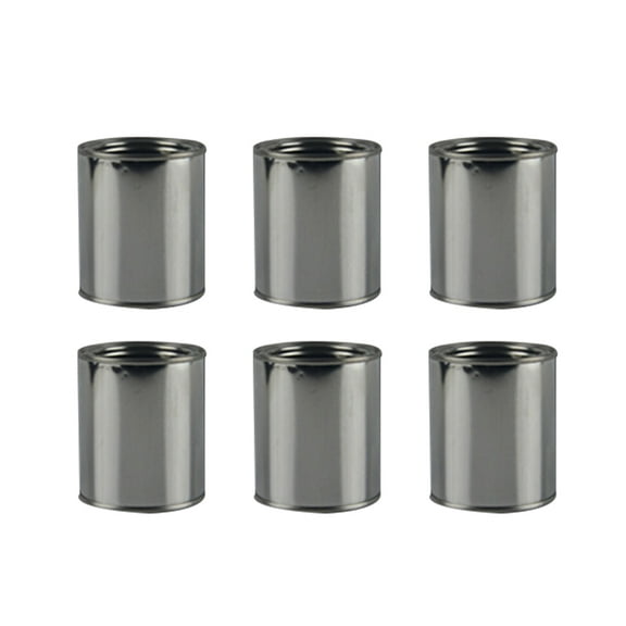 ROSENICE 6 Pcs Paint Adjustment Can Ink Container Small Empty Quart Cans for Paint Container Ink Silver 8.00X8.00X7.50CM