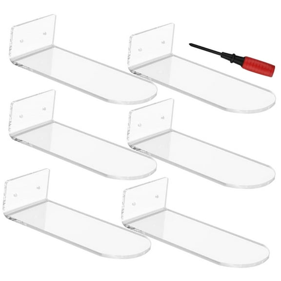 ROSENICE  6 Pcs Shoe Display Stand Acrylic Shelves for Sneaker Storage Rack Floating Shoes Closet