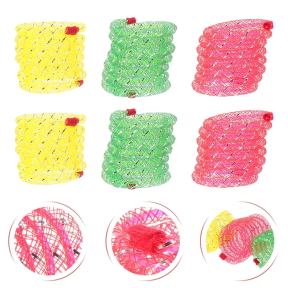 ROSENICE 6Pcs Assorted Color Cat Spring Toys Interactive Toy for Indoor Play