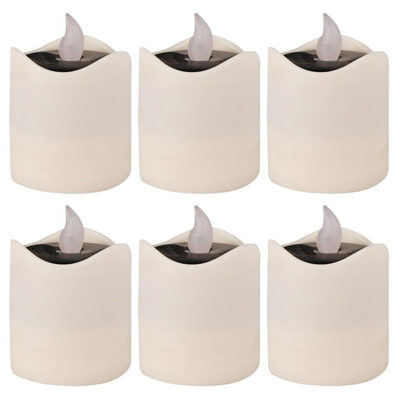 ROSENICE 6Pcs Flickering Tea Lights with Solar Power for Home and Garden