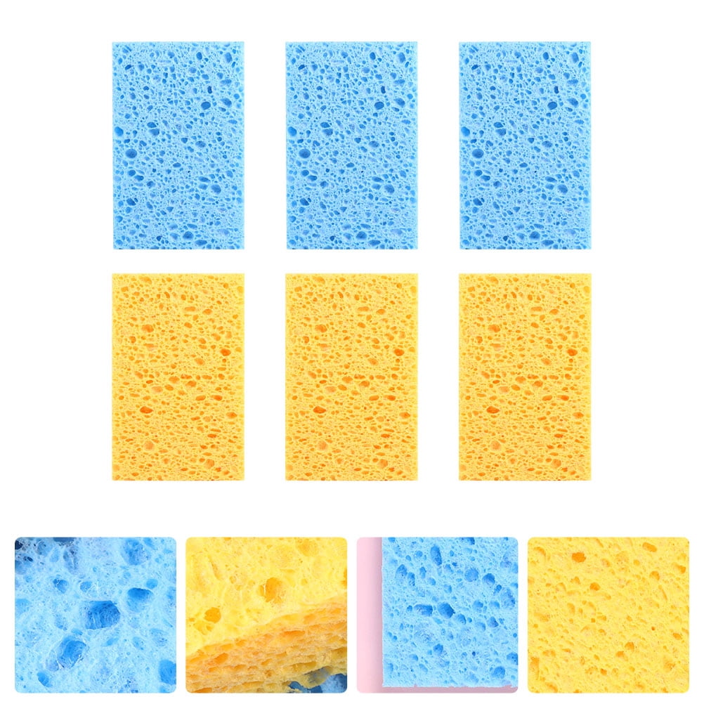 ROSENICE 6Pcs Kitchen Scrub Sponge Dishwashing Sponges Rectangular ...