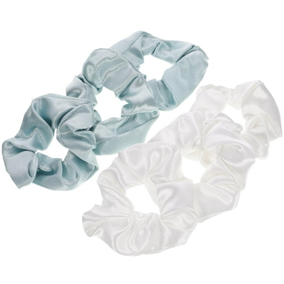 ROSENICE 6Pcs Light Green White Hair Scrunchies for Girls Women Elegant Style Party Wear
