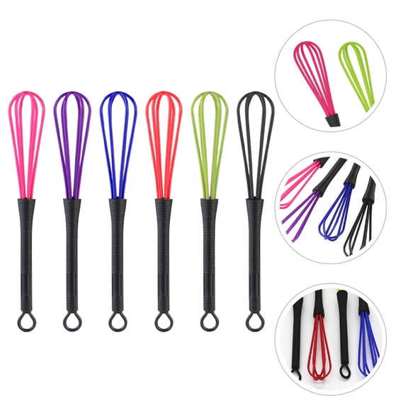 ROSENICE 6Pcs Mini Whisk For Hair Dye Mixing Salon Tools Plastic Manual Egg Mixer
