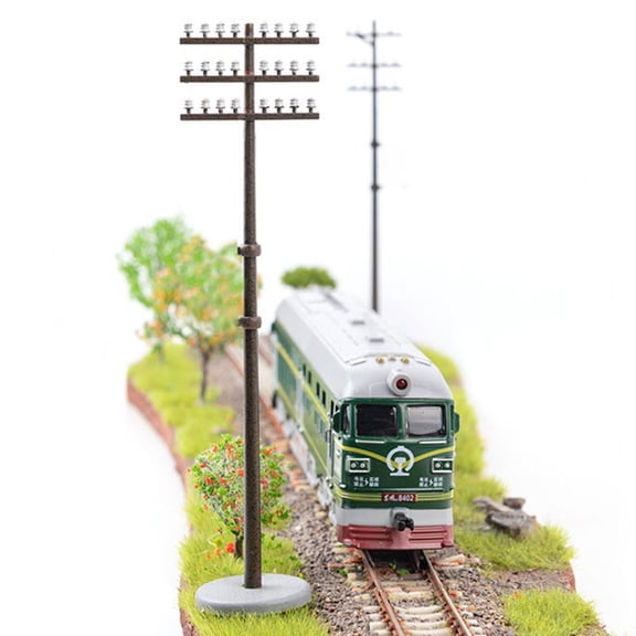 ROSENICE 6Pcs Model Railway Scenery Plastic Telegraph Poles ABS Material for DIY Scene Decoration and Hobbyists