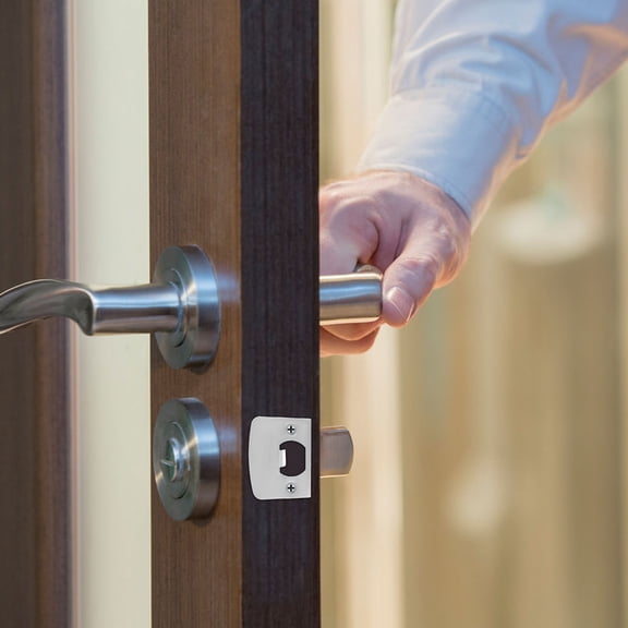 ROSENICE 6Pcs Silver Rectangular Strike Plate Door Reinforcement for Home Security Adjustable Fit 2.2x1.8x0.04in