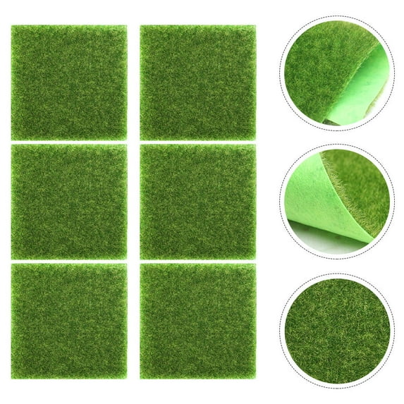ROSENICE 6Set Green Grass Landscape Decor for Hobbyists with Realistic Shape