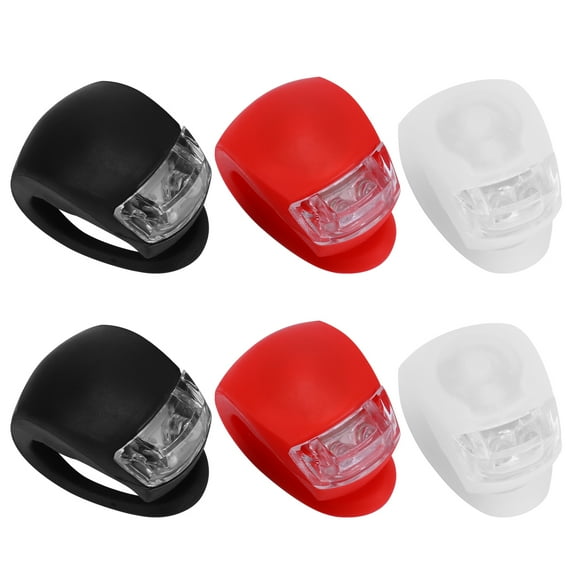 ROSENICE 6pcs Bike Light Silicone Front Rear Led Warning Light Bike Flash Lamp With Design Easy Installation Includes