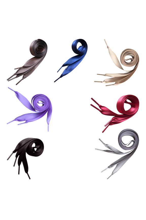 7 Pairs Brown Satin Shoe String for Sneakers and Loafers Durable and Flat