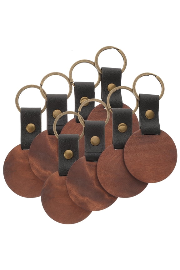 Keychain For Car Keys Brown 8Pcs 3.9X2.0X0.2In