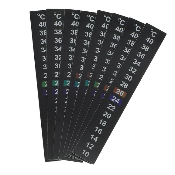 ROSENICE 8Pcs Stick On Thermometer Strips for Aquarium Water Temperature Control 13.00X2.00X0.10in