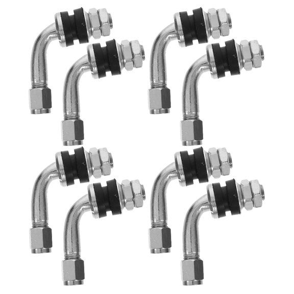 ROSENICE 8Pcs Valve Extensions Copper 90-Degree Bend for Tire Maintenance Preventing Air Leakage