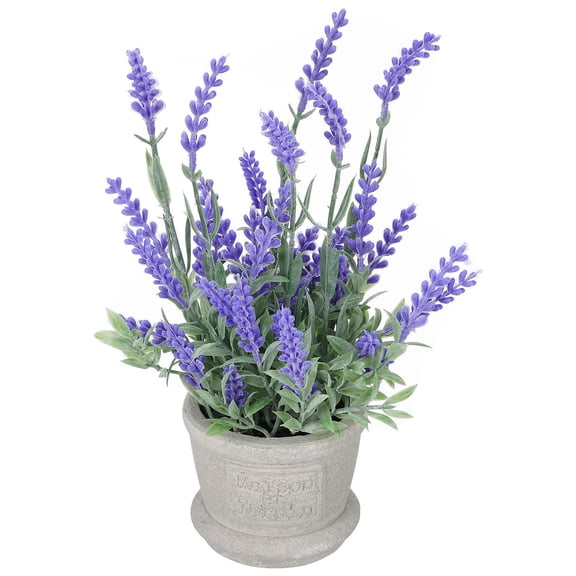 ROSENICE Artificial Flowers Plastic Lavender Arrangements in Pots for Decor (Purple)