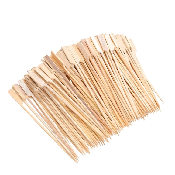 ROSENICE Bamboo Paddle Skewers 200Pcs for Barbecue Fruit BBQ Use Cocktail Garnishing