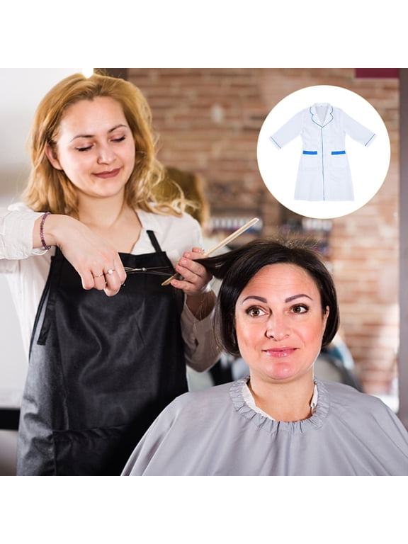 Barbershop Smock White Breathable Skin Friendly Comfortable Salon Workwear for Doctor