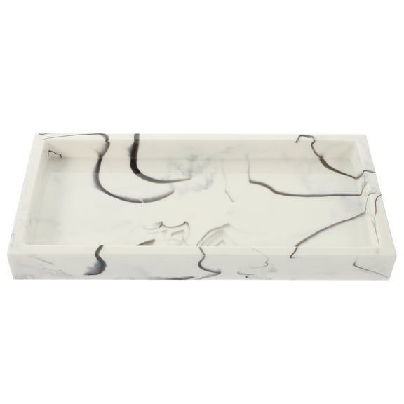 ROSENICE Bathroom Organizer White Resin 1Pack 8X4.1X0.9In