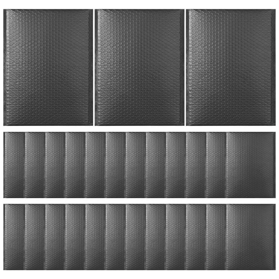 ROSENICE Black Bubble Mailer with Full Bubbles for Safe Storage Use PVC Material 25 Pcs 10x15 inches