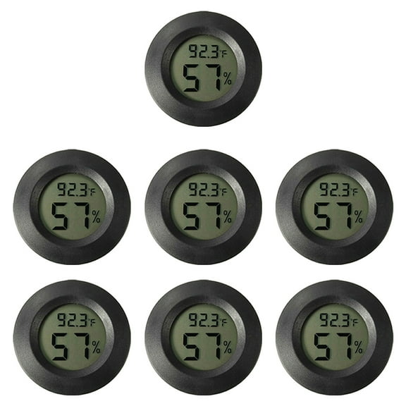 ROSENICE Black Plastic Hygrometer Thermometer 7Pcs for Pet Snake and Bearded Dragon Climbing Accessories