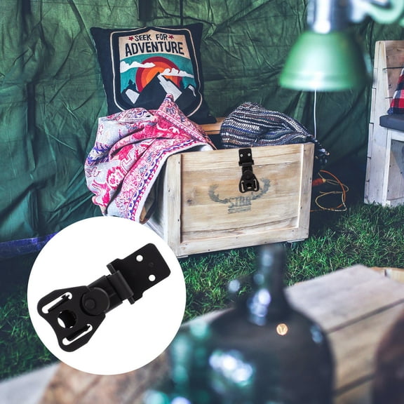 ROSENICE Black Stainless Steel Twists Latch Lock 1Pack for Small Box Secure Storage Rustproof Easy Disassembly