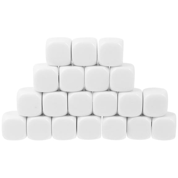 ROSENICE Blank Dice for Decoration with Smooth Surface Easy to Write on and Reusable 30 Pieces White Acrylic