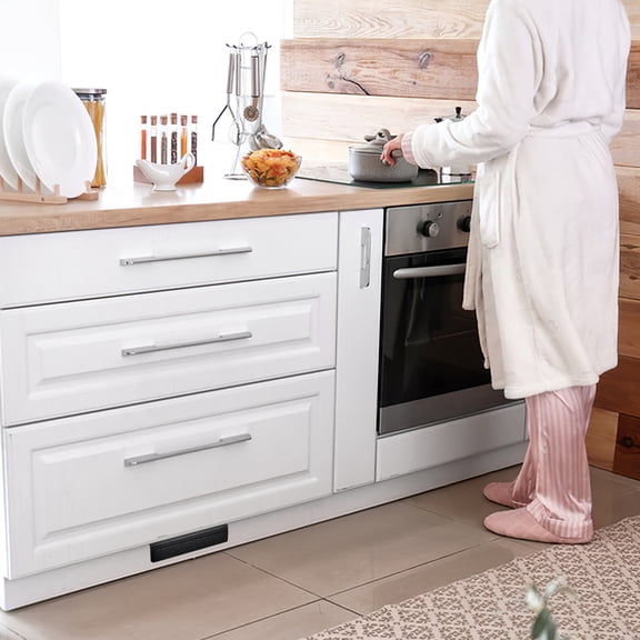 ROSENICE Cabinet Handle Screw Foot Opener Trash Pull for Drawer Black