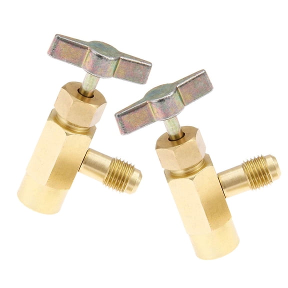 ROSENICE Can Tap Valve 2Pcs Self-Sealing Brass For Automotive Maintenance 1-2 Threaded