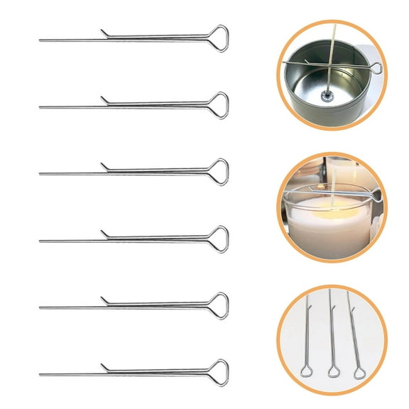 ROSENICE Candle Wick Holder for DIY Making with Metal Core 12 Pieces Silver Wick Fixing Clip for Home Use
