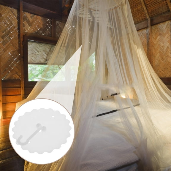 ROSENICE Ceiling Hooks for Hanging 4Pcs in White ABS with Adhesive Sticker