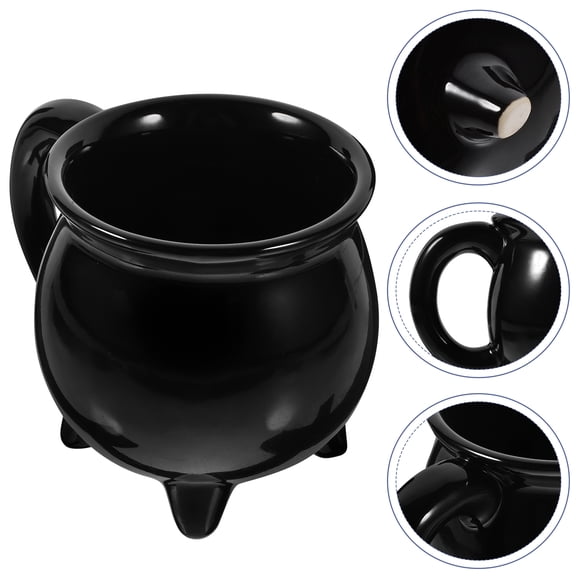 ROSENICE Ceramic Mug Cups Party Coffee Mugs For Adults Ceramic Serving Mug Cauldron Black 13.00X9.20X9.20CM