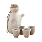 ROSENICE Ceramic Teapots for Home Use and Restaurants 1 Set in Beige with 4.5x4.4in Cup