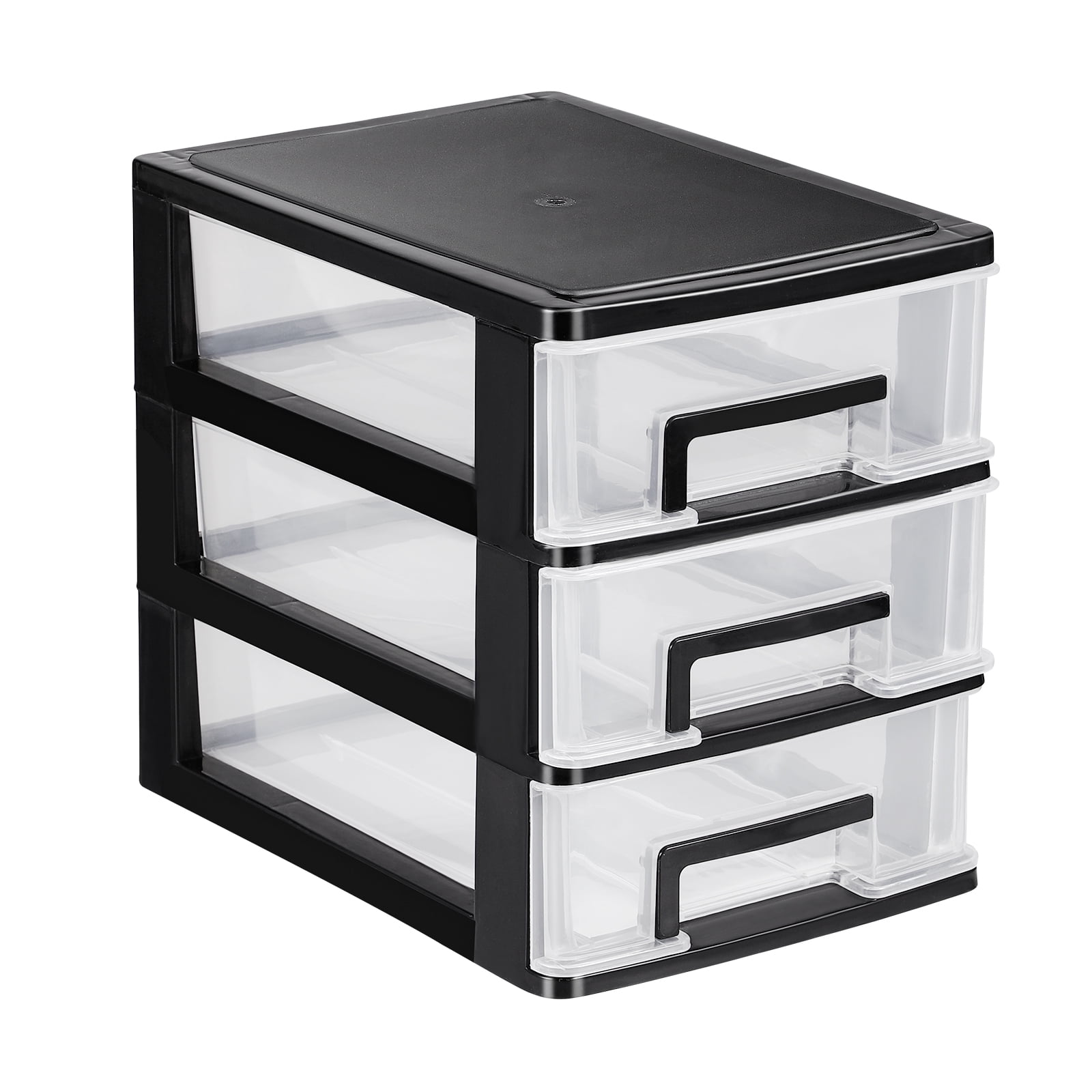 Rosenice clear desktop drawer three tier storage cabinet organizer rack