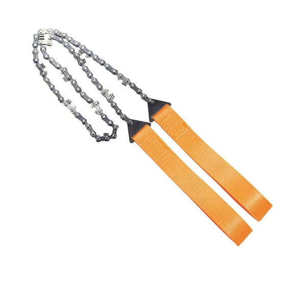 ROSENICE Compact Pocket Chainsaw for Outdoor Camping Made of Durable Manganese Steel with Orange Handle