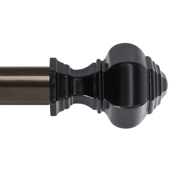 ROSENICE Curtain Rod Ends 2Pcs Lighthouse Shape Black ABS for Homeowners