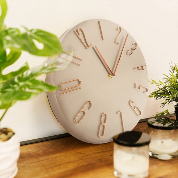 ROSENICE Digital Wall Clock 1Set Khaki Silent Timekeeping Square Minimalist Modern Style Hanging Wall Clock