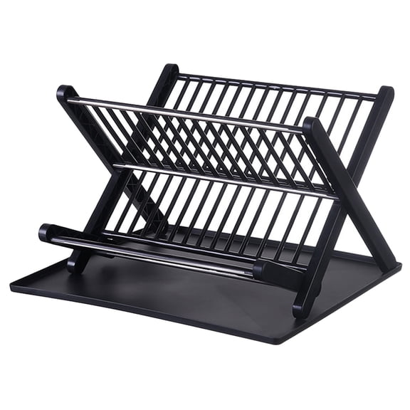 ROSENICE Dish Drying Rack Rack Shelf Kitchen Plated Dish Drainer Stainless Steel Black 39.00X36.00X26.00CM