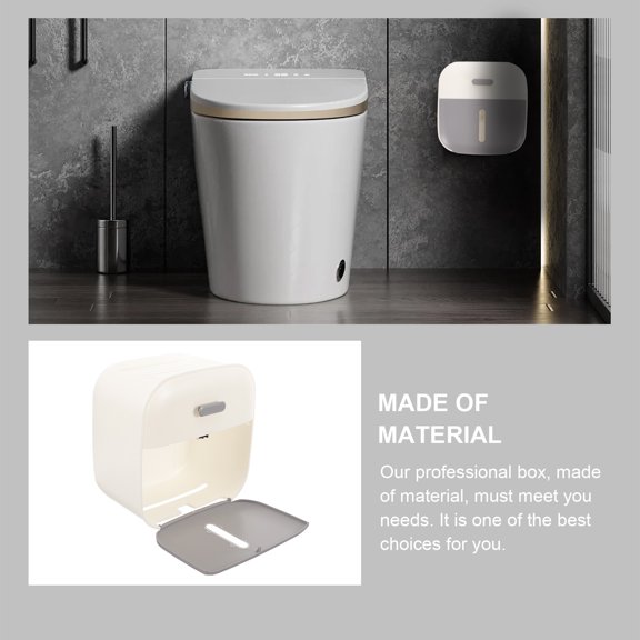 ROSENICE Punch Free Wall Mounted Tissue Box Holder Double Layer Plastic