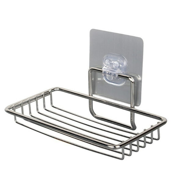 ROSENICE Drainable Soap Dish Soap Dish Holder Punch-free Stainless Steel Soap Dish No Punching Storage