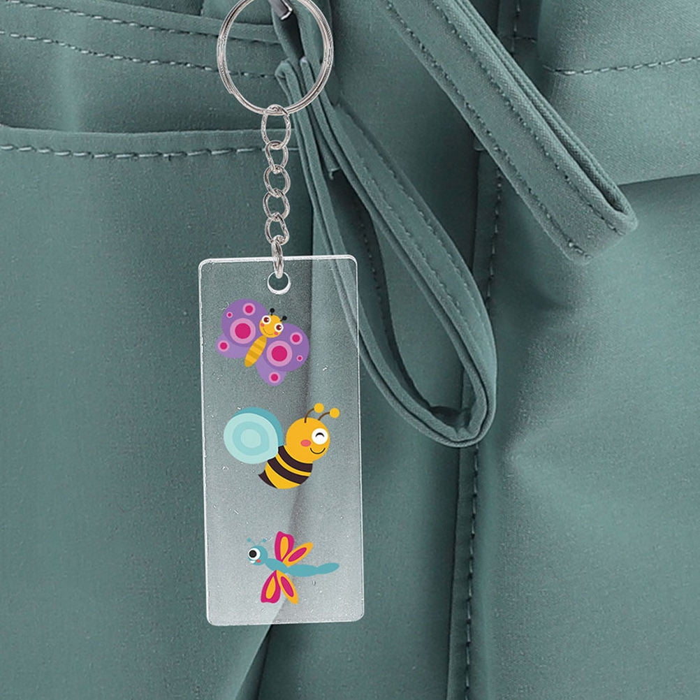 ROSENICE Durable Acrylic Blank Keychains for DIY Crafting and Decor ...
